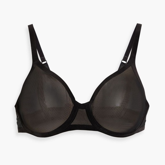 WOLFORD Velvet Trimmed Stretch Tulle Underwire Bra - Women’s Size 32B (EU 70B) - Picture 9 of 10